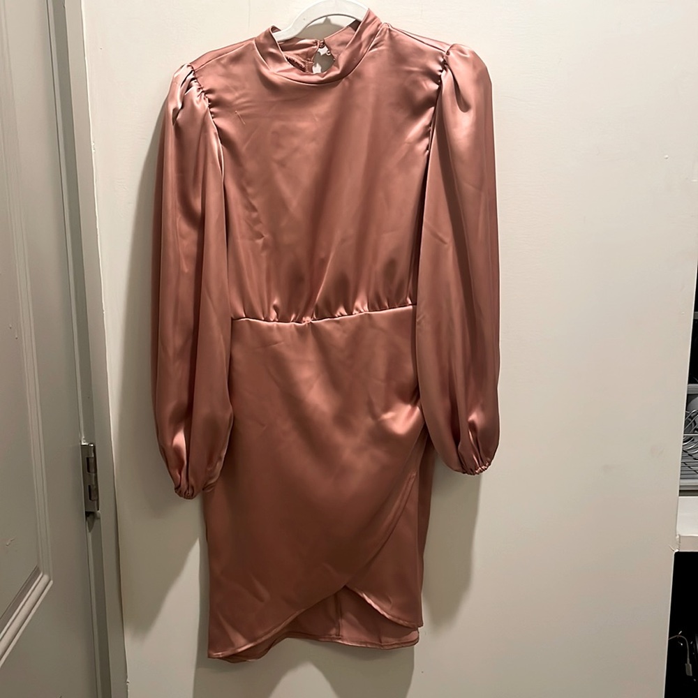 Blush mini wrap dress